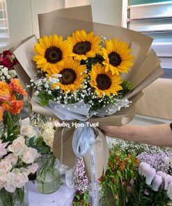 Sunny Moment - Hoa Hướng Dương & Thạch Thảo Trắng