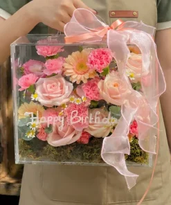 Hộp Hoa Mica Pink Slay Moment