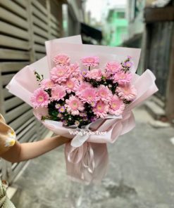 Bó Hoa Đồng Tiền Hồng 01 Đáng Yêu
